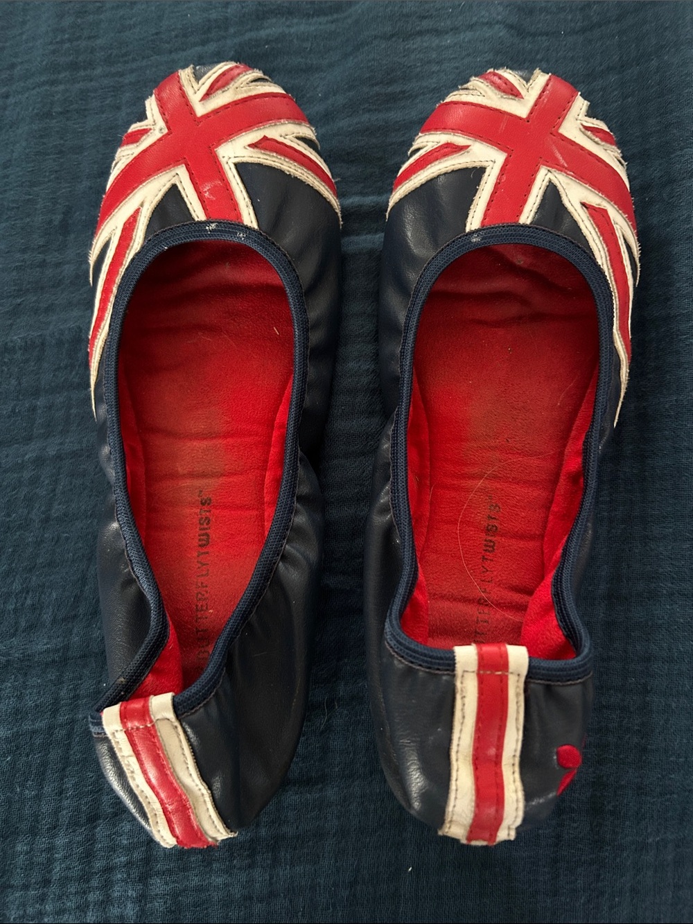 Union Jack Navy and Red Ballet Flats- Butterfly Twists
